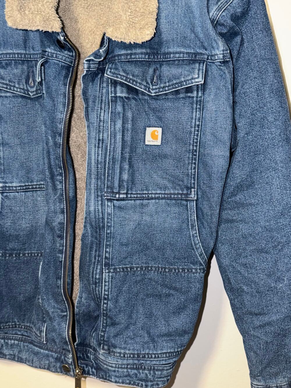 Carhartt Denim Jacket / Blue / Relaxed Fit / Sherpa Lined / XL - Picture 4 of 14